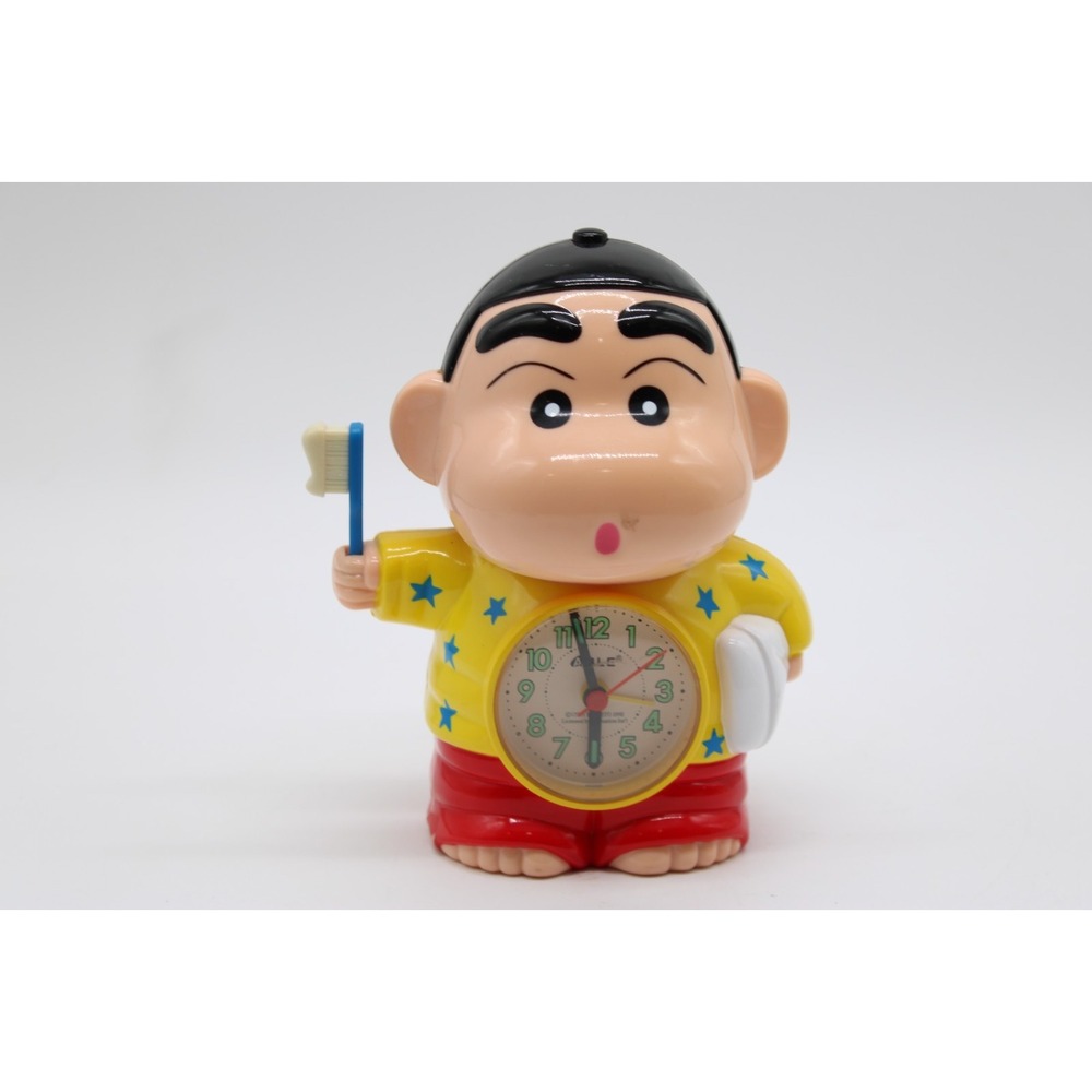 Vtg Crayon Shin Chan Brush Japanese Anime Alarm Clock 7" Parts or Display Only